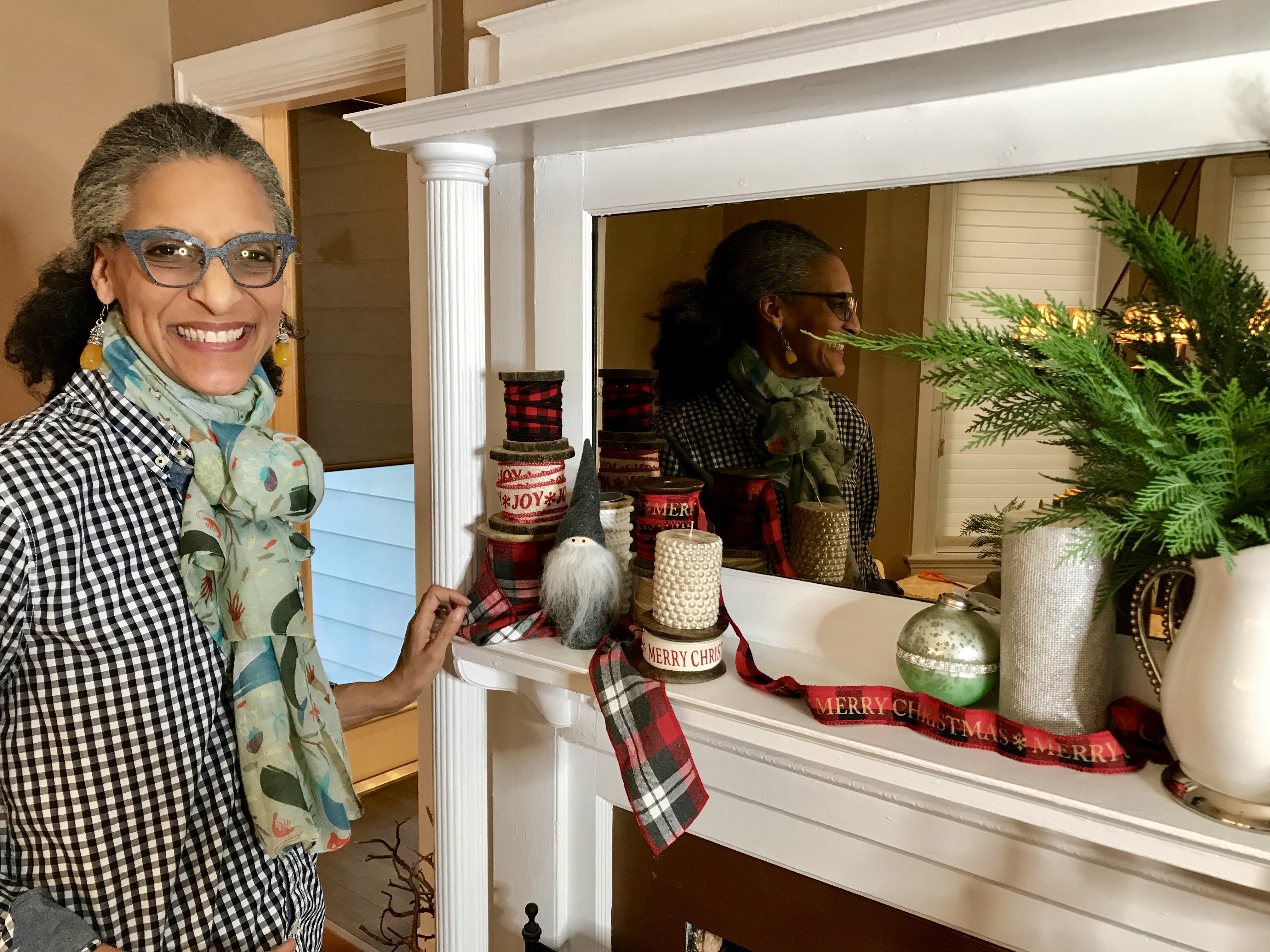 Celebrity Chef Carla Hall decorates for the Christmas Holiday